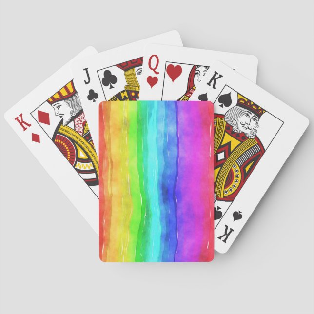 Watercolor Rainbow Poker Cards (Back)