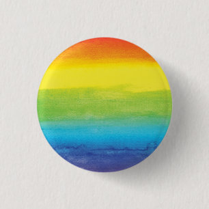 Watercolor Rainbow Pride Bright Vibrant Button