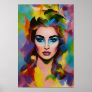 Watercolor Rainbow Princess - Digital Art Download Poster