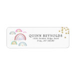 Watercolor Rainbow | Return Address Label<br><div class="desc">When your guests receive their special invite tucked inside the envelope, topped off with a themed address sticker, they will know your party is the one to be at. These whimsical address stickers feature soft rainbows and gold accents. Add your custom wording to this design by using the "Edit this...</div>