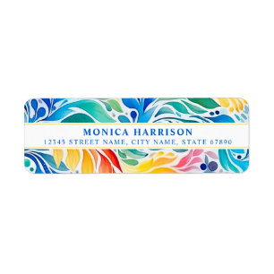 Watercolor Rainbow Return Address Labels