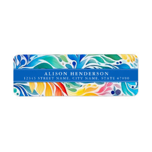 Watercolor Rainbow Return Address Labels