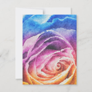Watercolor Rainbow Rose