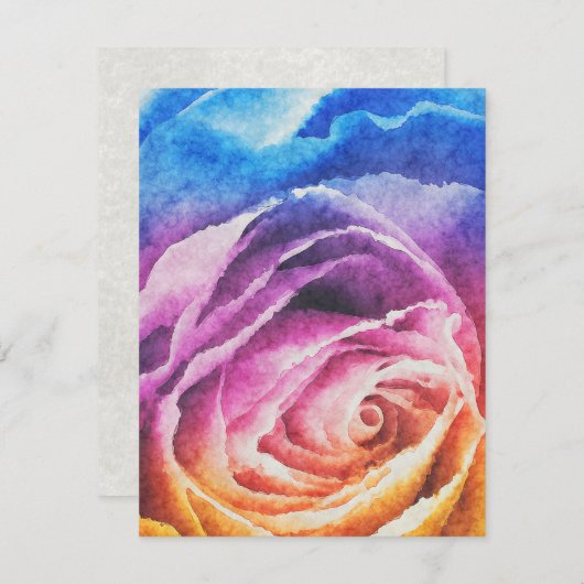 Watercolor Rainbow Rose (Front/Back)