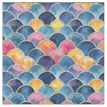 Watercolor Rainbow Scales Fabric