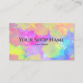 Watercolor Rainbow Splash Business Card