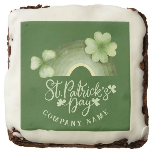 Watercolor Rainbow St Patricks Day Promotional Brownie