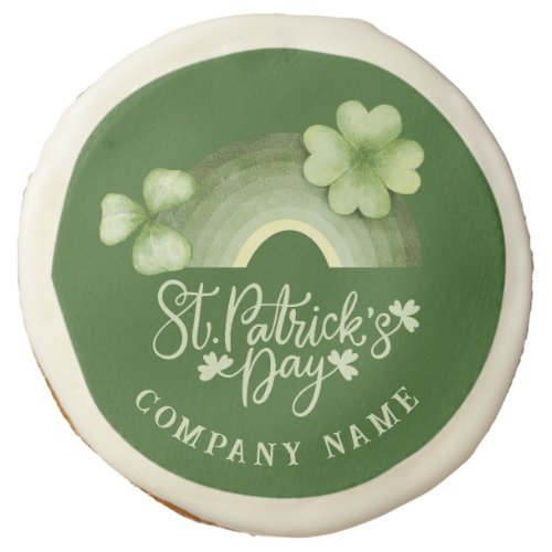 Watercolor Rainbow St Patricks Day Promotional Sugar Cookie