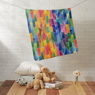 Watercolor Rainbow Stained Glass Baby Blanket