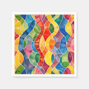 Watercolor Rainbow Stained Glass Napkins