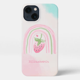 Watercolor Rainbow Strawberry HP Laptop Skin iPhone 13 Case