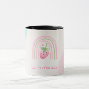 Watercolor Rainbow Strawberry Mug