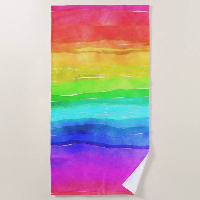 Watercolor Rainbow Stripes Design