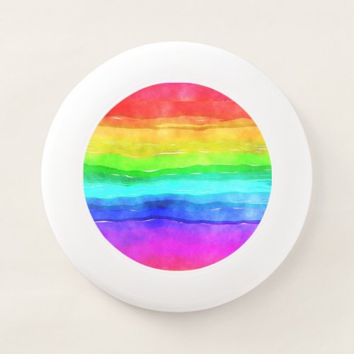 Watercolor Rainbow Stripes Design Wham_O Frisbee