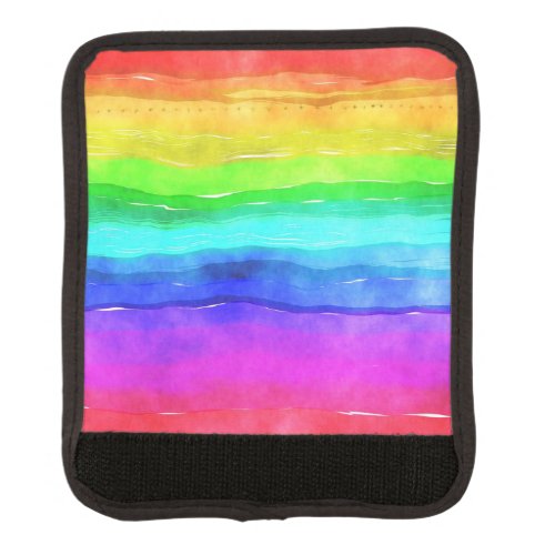 Watercolor Rainbow Stripes Luggage Handle Wrap