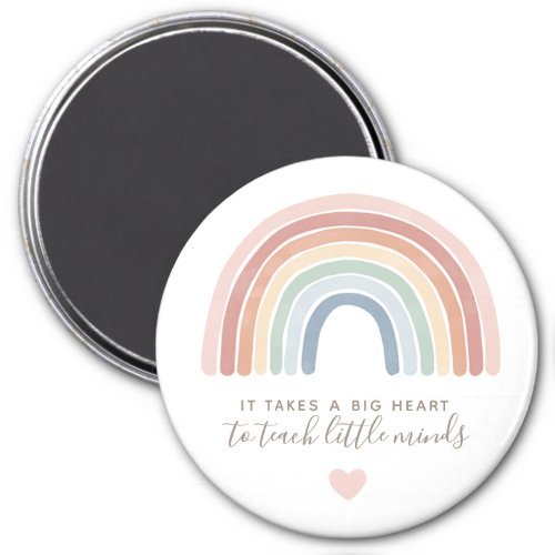 Watercolor Rainbow Teacher Appreciation Button Magnet