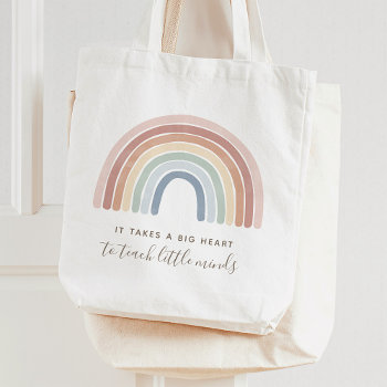 Watercolor Rainbow Teacher Appreciation Tote Bag by LittleFolkPrintables at Zazzle