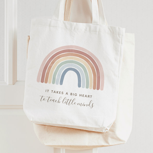 Watercolor Rainbow Teacher Appreciation Tote Bag Zazzle