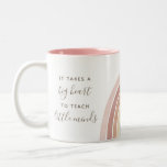 Watercolor Rainbow Teacher Appreciation Two-Tone Coffee Mug<br><div class="desc">Surprise the teacher in your life or treat yourself (if you're the teacher) to this colorful mug,  featuring a watercolor rainbow and a thougthful saying. Personalize the saying with your own words to make it special to you.</div>
