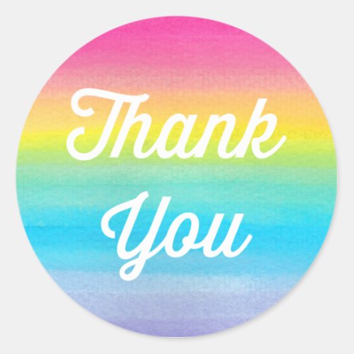 Watercolor Rainbow Thank You Stickers