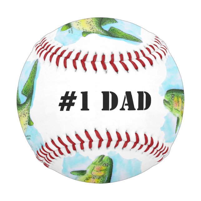 Watercolor Rainbow Trout Baseball (Front)