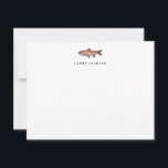 Watercolor Rainbow Trout Fishing Flat Note Card<br><div class="desc">Personalized watercolor hand painted Vintage style Rainbow Trout flat note cards.</div>