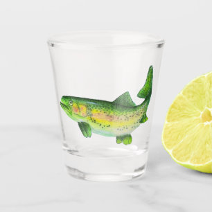 Watercolor Rainbow Trout Shot Glass