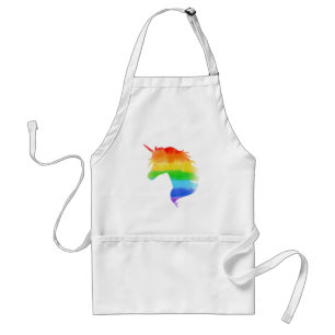 Watercolor Rainbow Unicorn Adult Apron