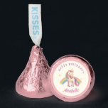 Watercolor Rainbow Unicorn Birthday Party Favor<br><div class="desc">Rainbow unicorn with rainbow and stars on custom color background. choose from multiple treats. Border is optional</div>