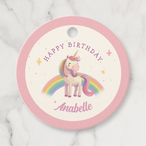 Watercolor Rainbow Unicorn Birthday Party Favor Favor Tags