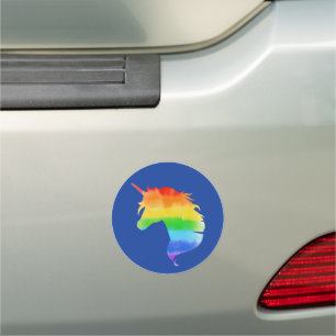 Watercolor Rainbow Unicorn Car Magnet