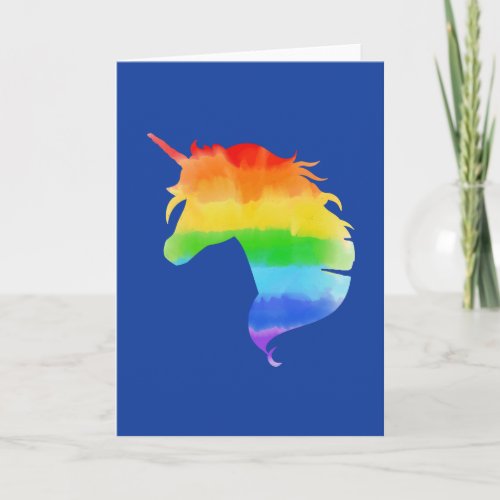 Watercolor Rainbow Unicorn Card