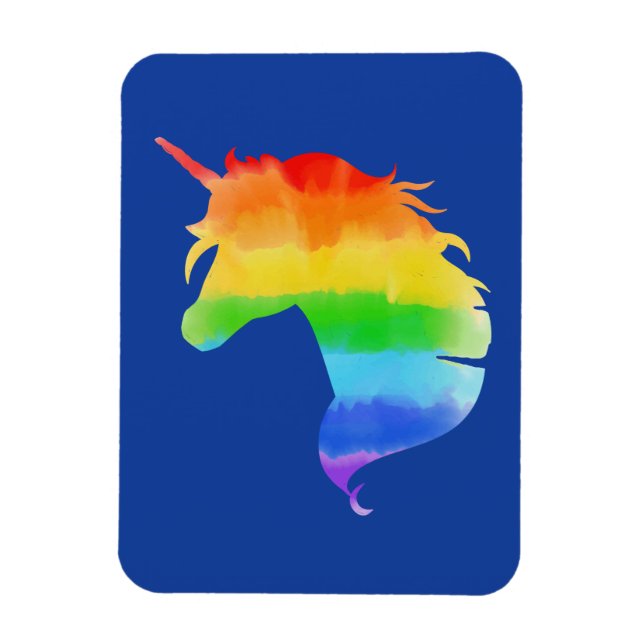 Watercolor Rainbow Unicorn Magnet (Vertical)