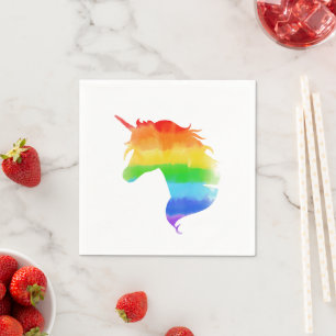 Watercolor Rainbow Unicorn Napkins