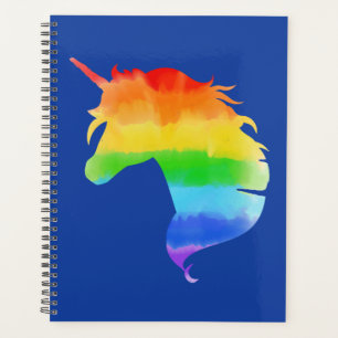 Watercolor Rainbow Unicorn Planner