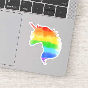 Watercolor Rainbow Unicorn Sticker