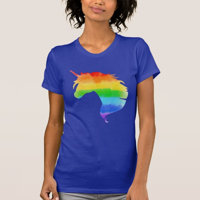 Watercolor Rainbow Unicorn T-Shirt (Front)