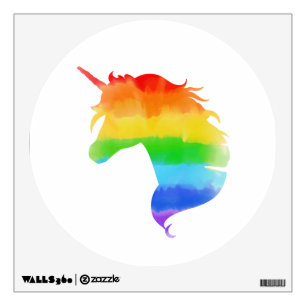 Watercolor Rainbow Unicorn Wall Decal