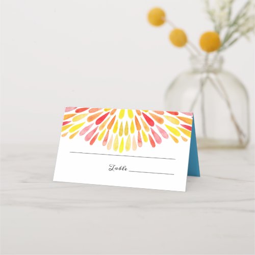 Watercolor Rainbow Wedding Place Card