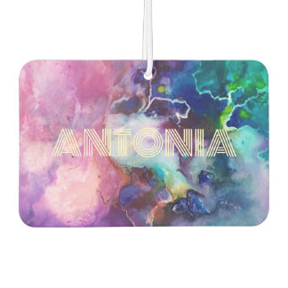 Watercolor Rainbow Whimsical Personalizable Name Air Freshener