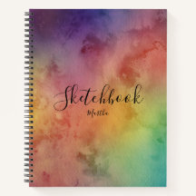 Watercolor Rainbown Elegant Calligraphy Sketchbook