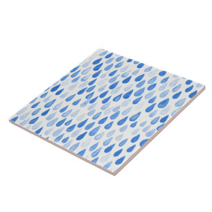Watercolor Raindrops Ceramic Tile