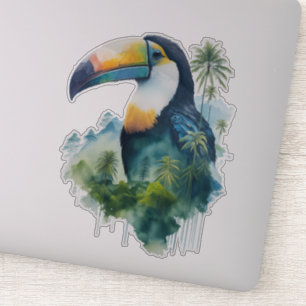 Watercolor Rainforest Toucan Sticker