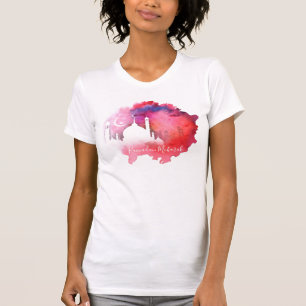 Watercolor Ramadan Mosque Reds and Purples T-Shirt