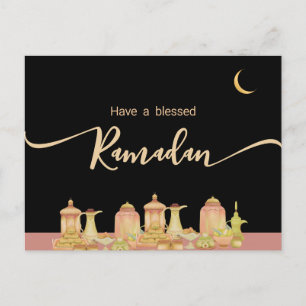 Watercolor Ramadan Mubarak   Ramadan Kareem  Postcard