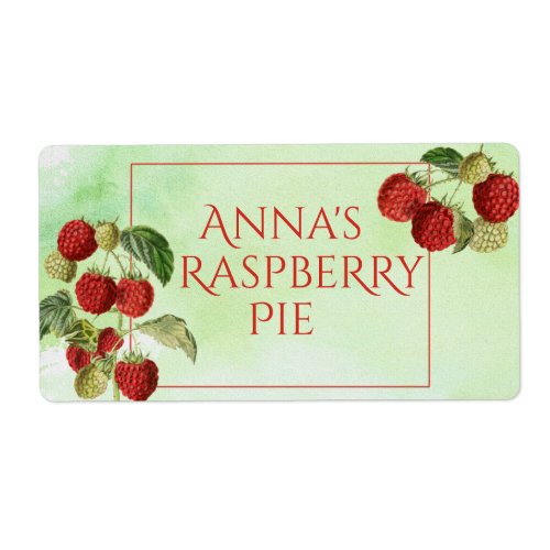 Watercolor Raspberry Food Label