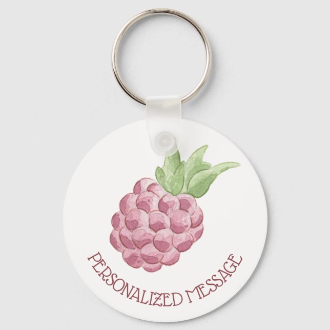 Watercolor Raspberry Keychain (Front)