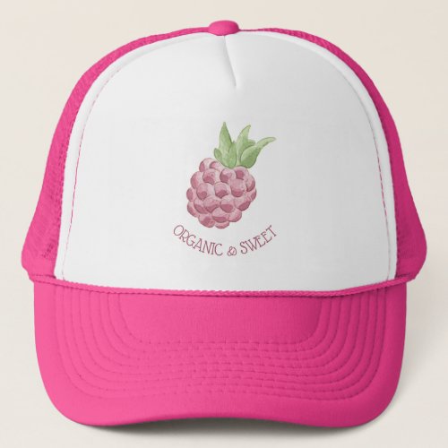 Watercolor Raspberry Trucker Hat