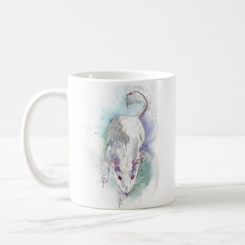 Watercolor rat coffee mug