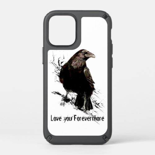 Watercolor Raven Bird Animal Art Black Quote Speck iPhone 12 Mini Case